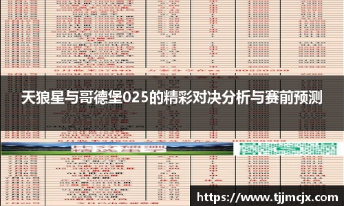 天狼星与哥德堡025的精彩对决分析与赛前预测